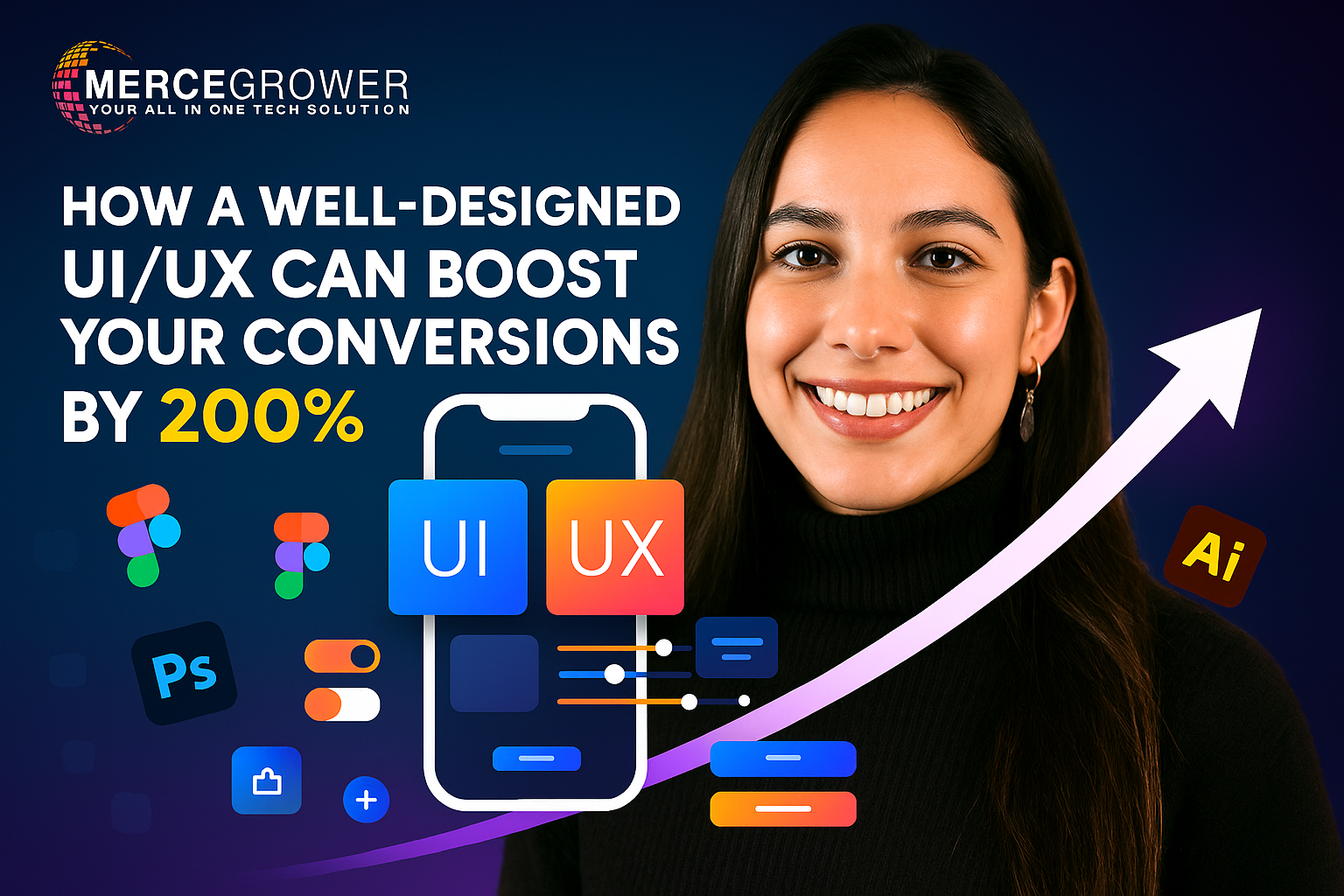 How a Well Designed UIUX Can Boost Your Conversions by 200 MerceGrower. YOUR ALL IN ONE TECH SOLUTION Experts in Business Growth Through Proven Google Ads, Social, SEO, and Content Marketing Strategies. Get a Free $1000 Social Audit from one of our DMI-PRO Certified Marketing Specialists. WooCommerce UI/UX optimization, WooCommerce conversion rate, WooCommerce design service, eCommerce UI/UX redesign, high converting WooCommerce store, WooCommerce product page design, WordPress WooCommerce development, WooCommerce landing page optimization, MerceGrower WooCommerce services, WooCommerce store improvement